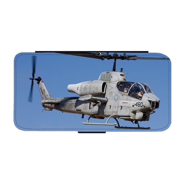 Til Samsung Galaxy S8: Bell AH-1 Cobra Attack Helicopter, flipdeksel med unikt motiv, mobiletui med stativfunksjon