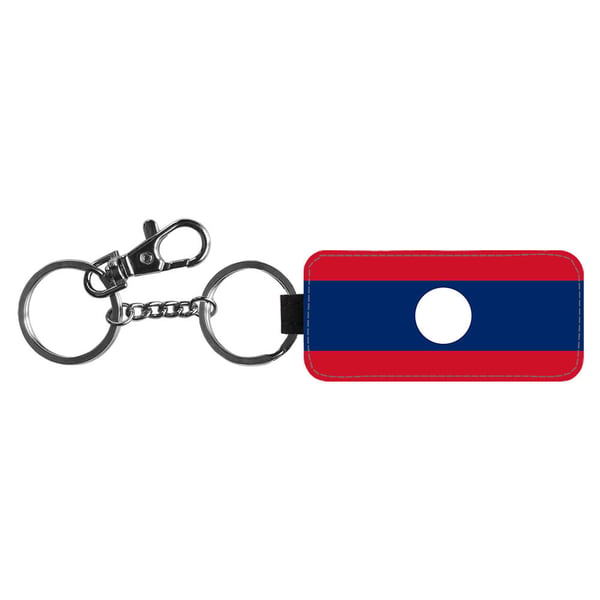 Avaimenperä: Flag of Laos -Laos Flag, tyylikäs riipus, jossa on eloisa ja uniikki kuvio Avaimenperä: Flag of Laos -Laos Flag, tyylikäs riipus, jossa on eloisa ja uniikki kuvio