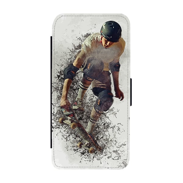 Til Samsung Galaxy S8: Skateboarding, flipdeksel med unikt motiv, mobiletui med stativfunksjon