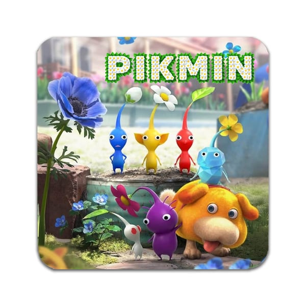 Glassunderlag (2-pakning): Spel Pikmin, stilrene underlag med unike og livlige motiver