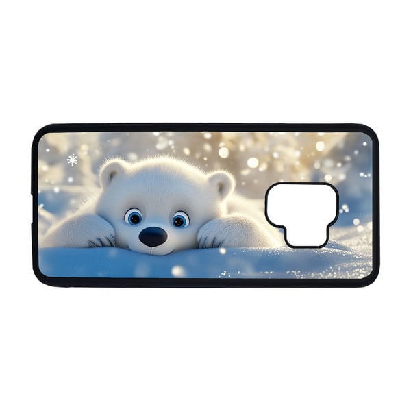 Til Samsung Galaxy S9: Søt Tegneserie Isbjørn, mobildeksel med unikt motiv, beskyttende cover