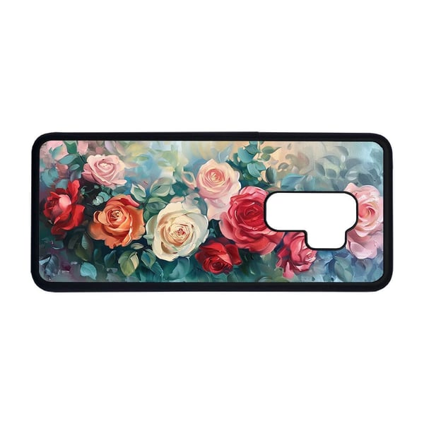 Til Samsung Galaxy S9+: Roser Maleri, mobildeksel med unikt motiv, beskyttende cover