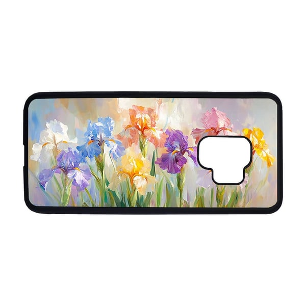 Til Samsung Galaxy S9: Blomster Iris Maleri, mobildeksel med unikt motiv, beskyttende cover