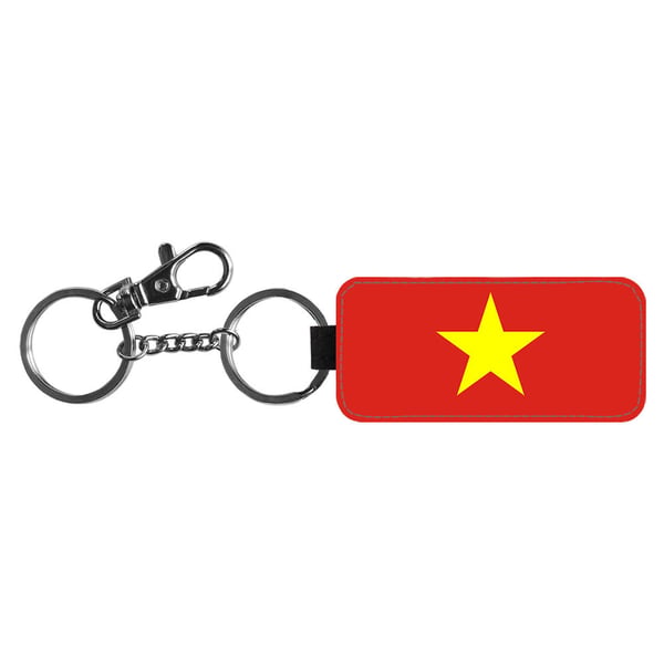 Nøkkelring: Vietnam Flagga, stilrent anheng med levende og unikt design