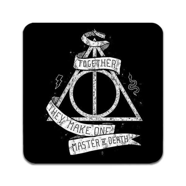 Lasinaluset (2 kpl): Harry Potter Master of Death, tyylikkäät aluset uniikeilla ja eloisilla kuvioilla