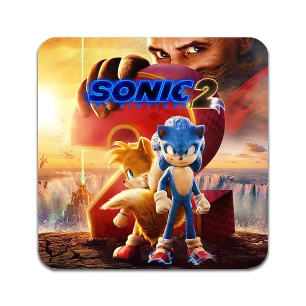 Glassunderlag (2-pakning): Sonic the Hedgehog 2, stilrene underlag med unike og livlige motiver