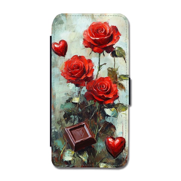 Valentinsdag Oljemaleri, flipdeksel med unikt motiv, mobiletui med stativfunksjon Til Samsung Galaxy S9