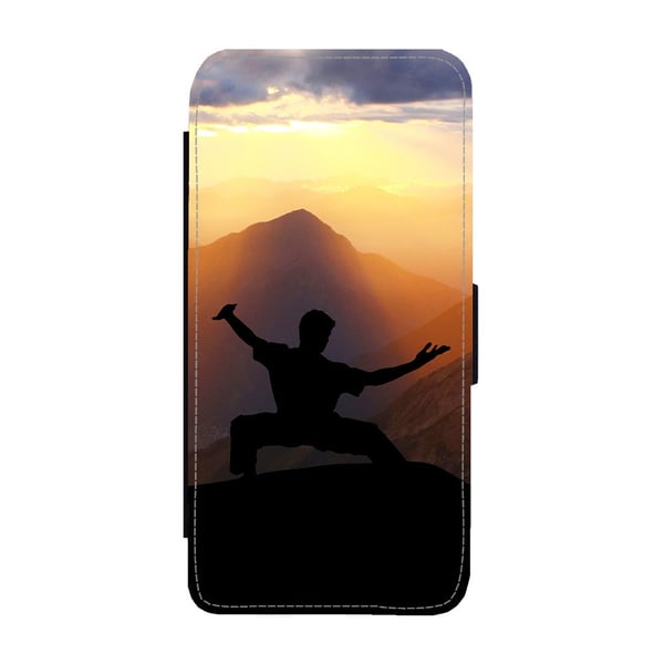 Til Samsung Galaxy S8+: Kung Fu, flipdeksel med unikt motiv, mobiletui med stativfunksjon