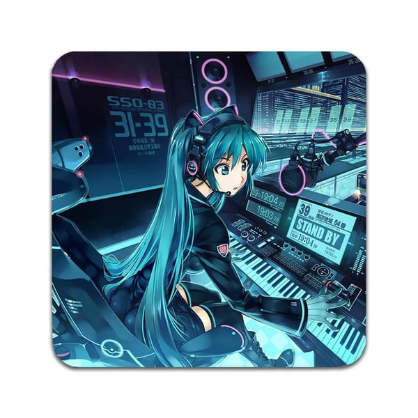 Glassunderlag (2-pakning): Vocaloid Hatsune Miku, stilrene underlag med unike og livlige motiver