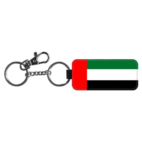 Nøkkelring: United Arab Emirates Flagga, stilrent anheng med levende og unikt design