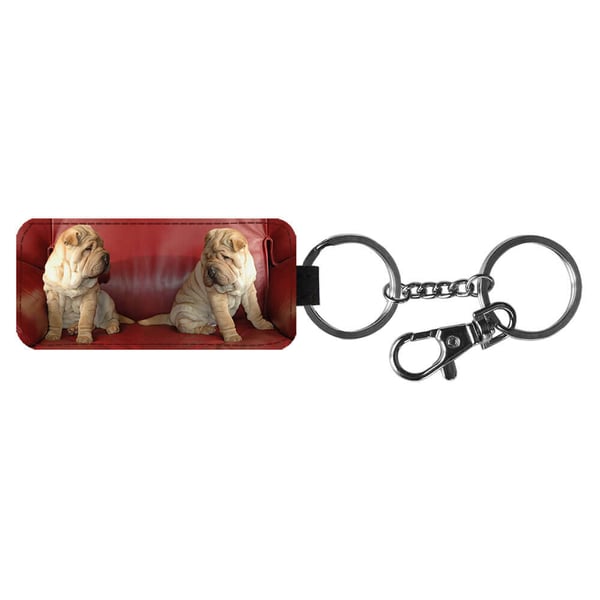 Nyckelring: Hund Shar Pei, stilrent hängsmycke med livfull och unikt design