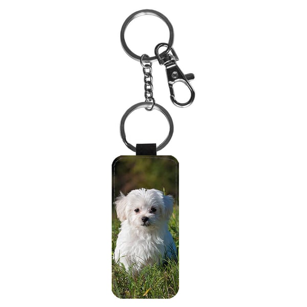 Avaimenperä: Maltese Puppy -Maltese Dog, tyylikäs riipus, jossa on eloisa ja uniikki kuvio