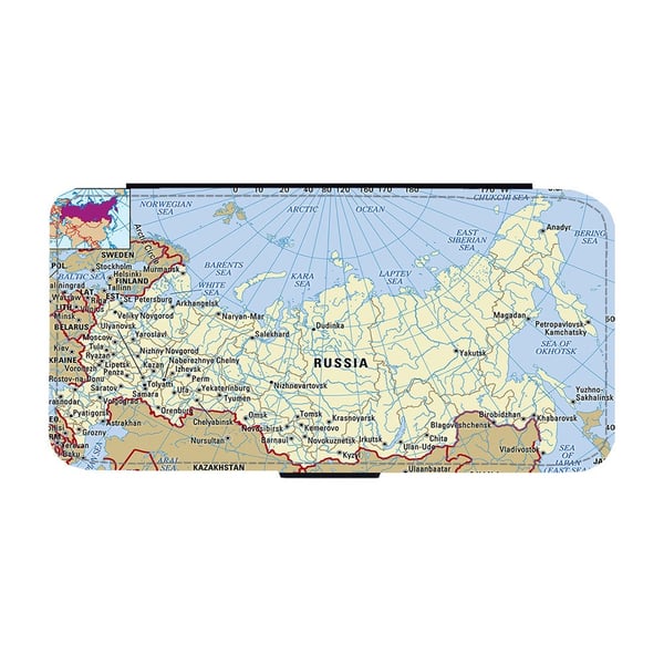 Map of Russia, flipdeksel med unikt motiv, mobiletui med stativfunksjon Til Samsung Galaxy S9