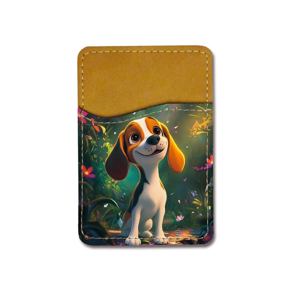 Itseliimautuva korttipidike puhelimeen (Universaali): Lasten Sarjakuva Beagle Koira, tyylikäs korttitasku eloisalla ja uniikilla kuviolla
