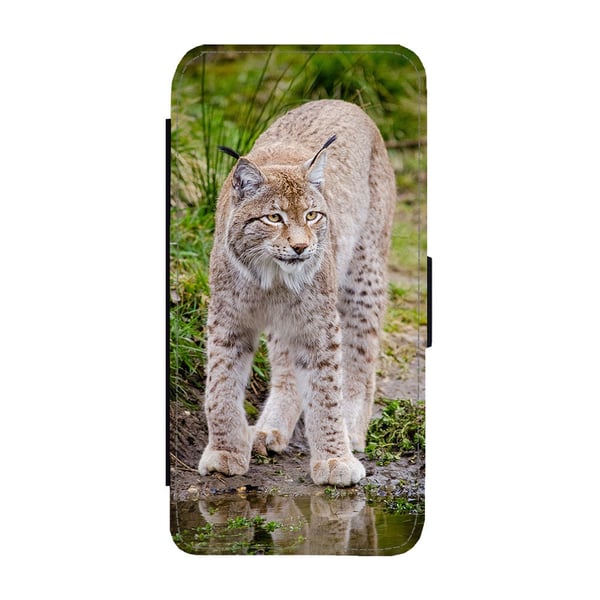 Til Samsung Galaxy S8: Lynx, flipdeksel med unikt motiv, mobiletui med stativfunksjon