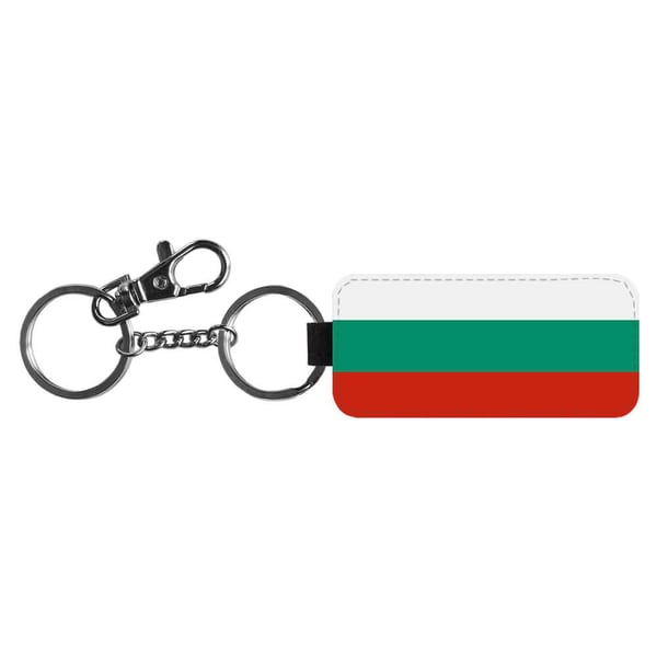 Nyckelring: Bulgarien Flagga, stilrent hängsmycke med livfull och unikt design