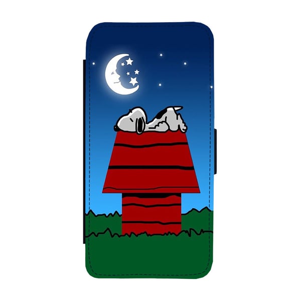 Til Samsung Galaxy S8: Peanuts Snoopy, flipdeksel med unikt motiv, mobiletui med stativfunksjon