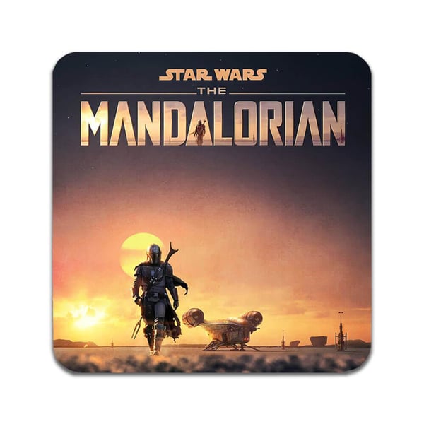 Glassunderlag (2-pakning): The Mandalorian, stilrene underlag med unike og livlige motiver