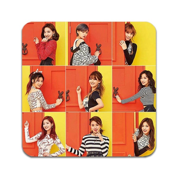 Glassunderlag (2-pakning): K-pop Twice, stilrene underlag med unike og livlige motiver