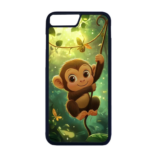 Til iPhone 7 Plus / 8 Plus: Sød Tegnefilm Abe For Børn, mobilcover med unikt motiv, beskyttende cover