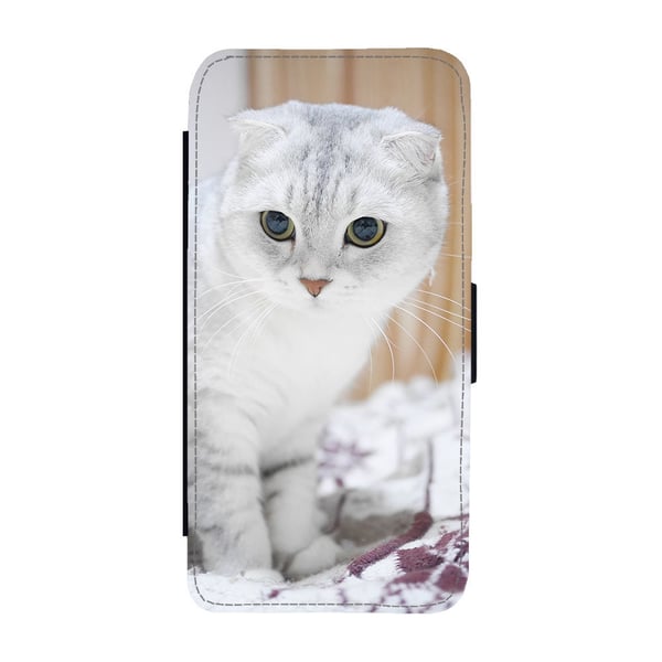 Til Samsung Galaxy S8+: Scottish Fold Cat, flip-cover med unikt motiv, mobilcover med standerfunktion