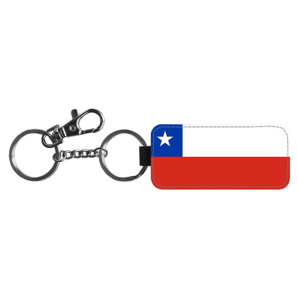 Nyckelring: Chile Flagga, stilrent hängsmycke med livfull och unikt design