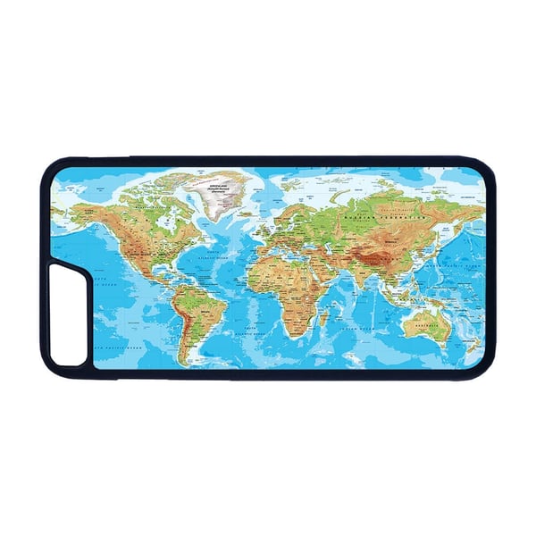 Til iPhone 7 Plus / 8 Plus: Kort over Verden, mobilcover med unikt motiv, beskyttende cover