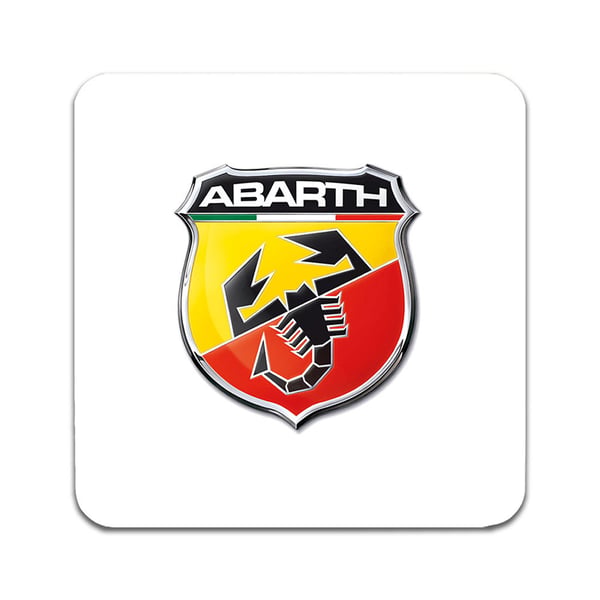 Lasinaluset (2 kpl): Abarth, tyylikkäät aluset uniikeilla ja eloisilla kuvioilla