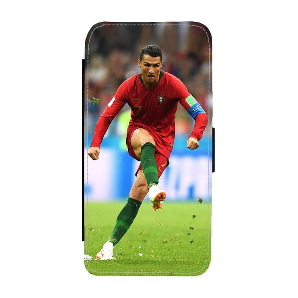 Til Samsung Galaxy S8+: Cristiano Ronaldo 2018, flipdeksel med unikt motiv, mobiletui med stativfunksjon