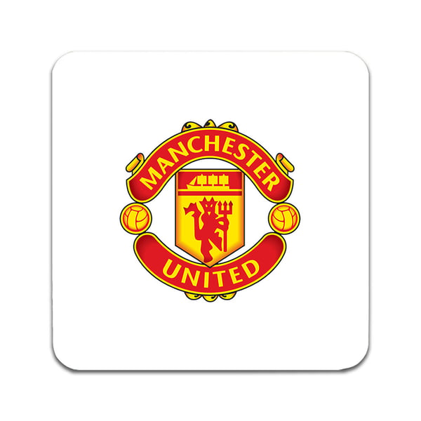 Glasbrikker (2-pak): Manchester United, stilrene bordskånere med unikke og levende motiver