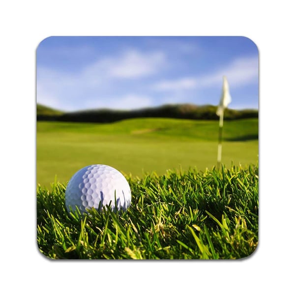 Glassunderlag (2-pakning): Golf, stilrene underlag med unike og livlige motiver