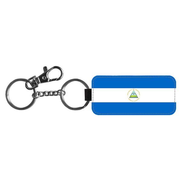 Nyckelring: Nicaragua Flagga, stilrent hängsmycke med livfull och unikt design