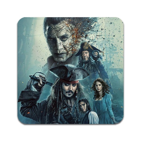 Glassunderlag (2-pakning): Pirates of the Caribbean, stilrene underlag med unike og livlige motiver