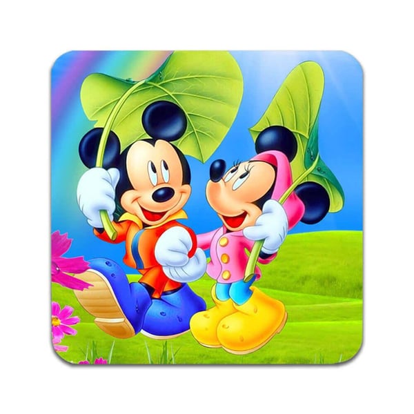 Glassunderlag (2-pakning): Mickey Mouse, stilrene underlag med unike og livlige motiver