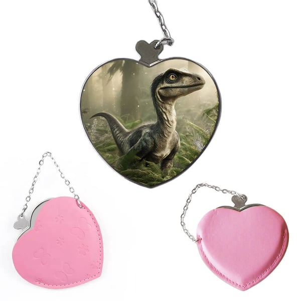Kompakt makeup-spejl: Dinosaur Velociraptor, lommespejl med unikt motiv
