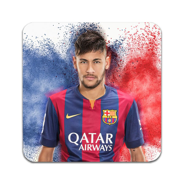 Glassunderlag (2-pakning): Neymar, stilrene underlag med unike og livlige motiver