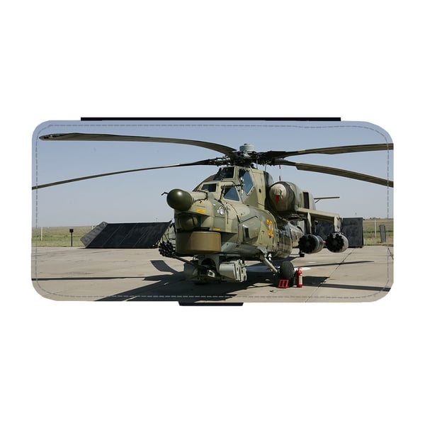Til Samsung Galaxy S8: Mil Mi-28 Attack Helicopter, flipdeksel med unikt motiv, mobiletui med stativfunksjon