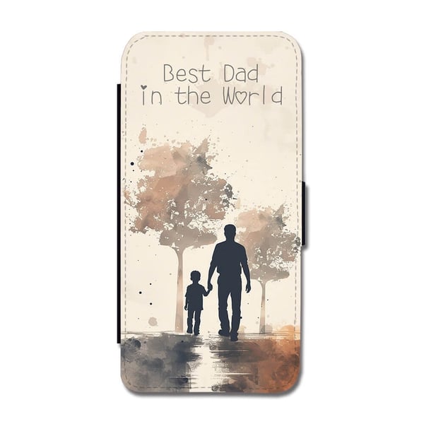 Best Dad in the World Samsung Galaxy S9, flipdeksel med unikt motiv, mobiletui med stativfunksjon