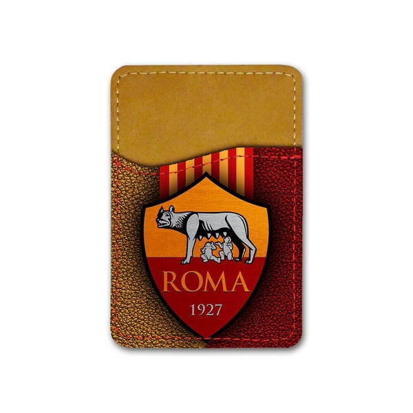 Selvklæbende kortholder til mobil (Universel): AS Roma, kortlomme med levende og unikt design til telefonen