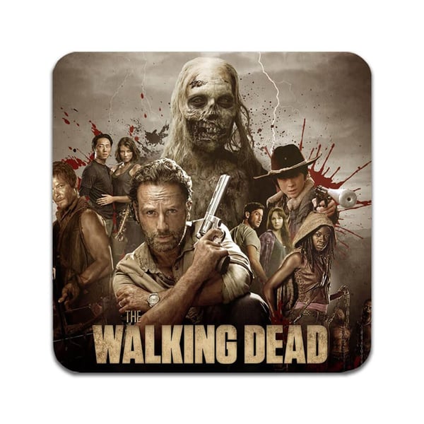 Lasinaluset (2 kpl): The Walking Dead, tyylikkäät aluset uniikeilla ja eloisilla kuvioilla