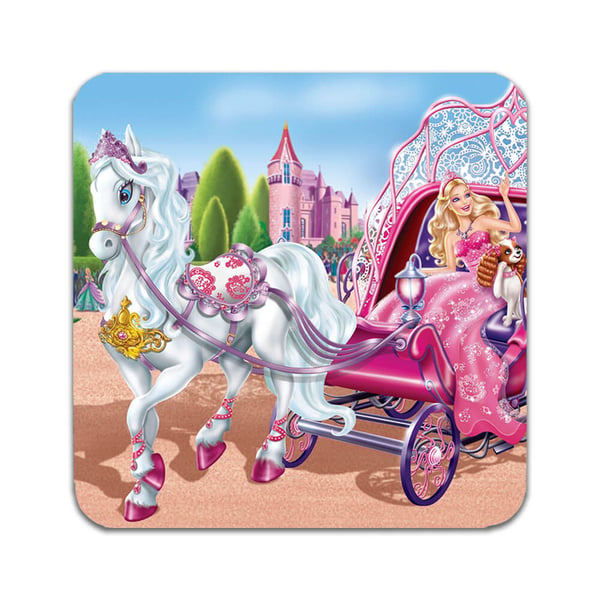 Glassunderlag (2-pakning): Barbie Pony Tale Movie, stilrene underlag med unike og livlige motiver
