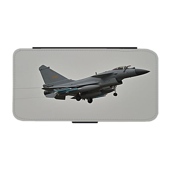 Til Samsung Galaxy S8: Chengdu J-10 Fighter, flipdeksel med unikt motiv, mobiletui med stativfunksjon