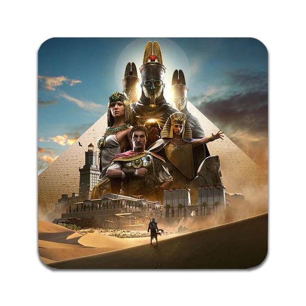 Glassunderlag (4-pakning): Spel Assassin's Creed, stilrene underlag med unike og livlige motiver