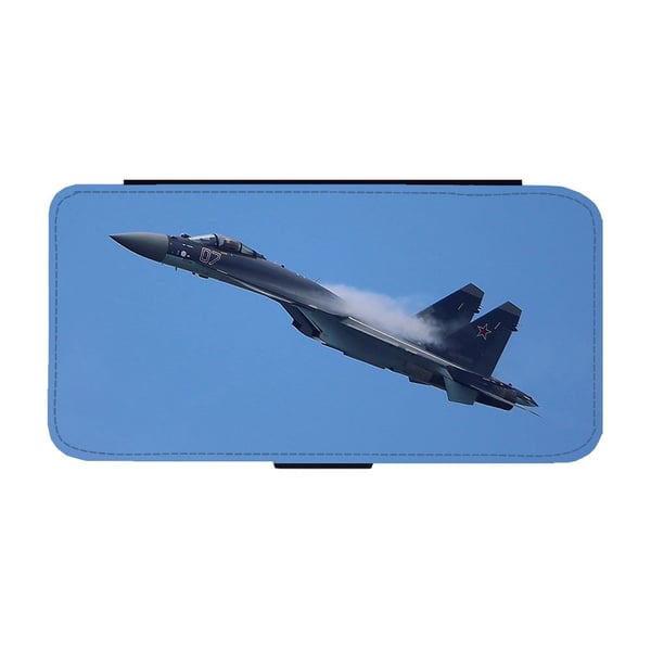 Til Samsung Galaxy S8: Sukhoi Su-35 Defence Fighter, flipdeksel med unikt motiv, mobiletui med stativfunksjon