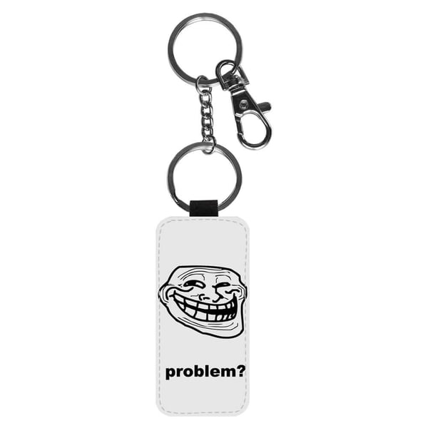 Nyckelring: Meme Trollface, stilrent hängsmycke med livfull och unikt design