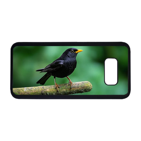 Til Samsung Galaxy S8: Fugl Svarttroste, mobildeksel med unikt motiv, beskyttende cover