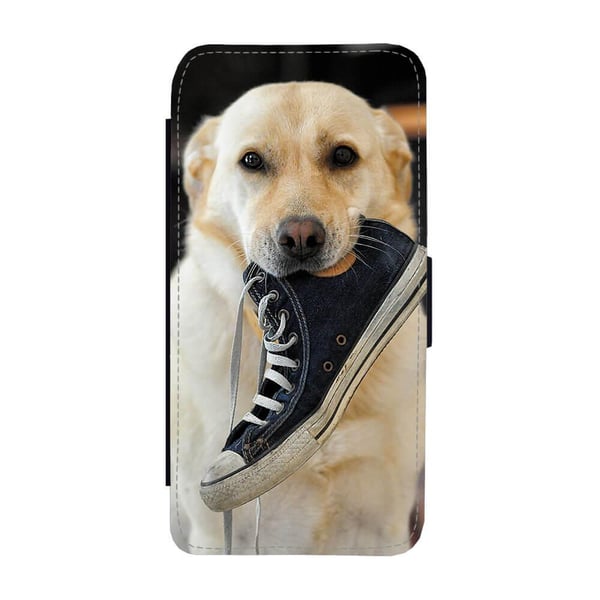 Til Samsung Galaxy S8+: Labrador, flipdeksel med unikt motiv, mobiletui med stativfunksjon