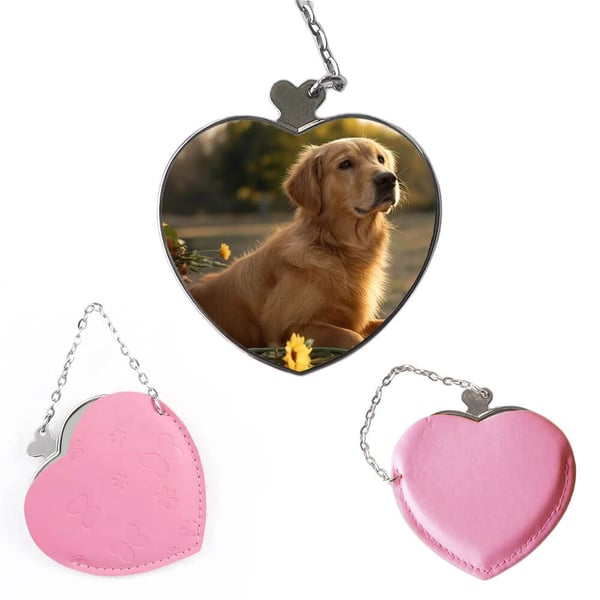 Kompakt sminkespeil: Hunde Golden Retriever, lommespeil med unikt motiv