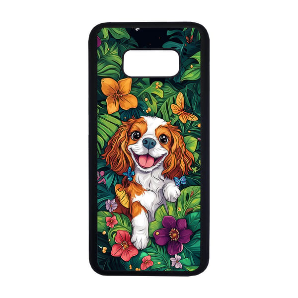 Til Samsung Galaxy S8: Barn Søt Tegneserie Cavalier King Charles Spaniel Hund, mobildeksel med unikt motiv, beskyttende cover
