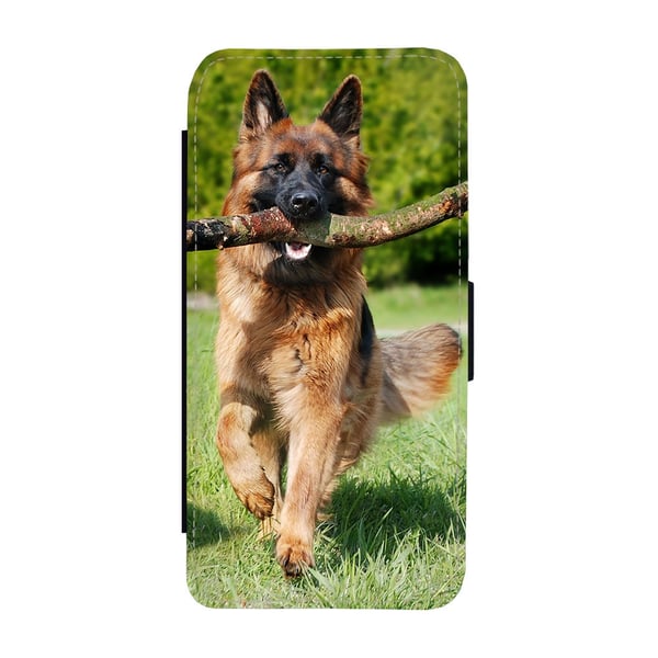 Til Samsung Galaxy S9: German Shepherd Dog, flipdeksel med unikt motiv, mobiletui med stativfunksjon